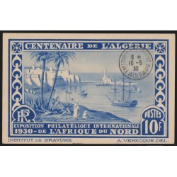 Algérie n°100, oblitéré càd de l'expo 10/5/1930 sur carte-postale pour Paris
