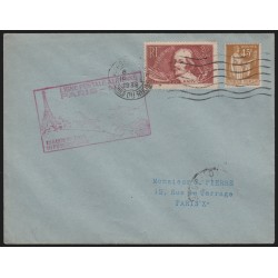 Ligne postale aérienne Paris-Nice inauguration 1938, ayant voyagée - TB