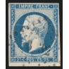 n°15, Napoléon non-dentelé 25c bleu, oblitéré losange PC - B/TB