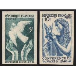 n°761/762 non-dentelés, Conférence de la Paix 1946, neufs ** sans charnière TB