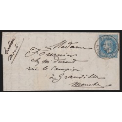 Ballon monté "Le Parmentier", oblitéré 14/DEC./1870 pour Granville, Certificat
