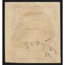 n°3, bord de feuille, Cérès 20c noir sur jaune, obl cachet à date - SUPERBE