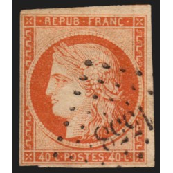 n°5, Cérès 40c orange, oblitéré PC 1558 ISSOIRE, signé PIGERON - TB