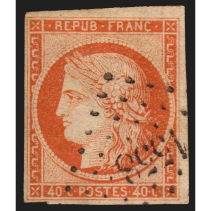 n°5, Cérès 40c orange, oblitéré PC 1558 ISSOIRE, signé PIGERON - TB n°5, Cérès 40c orange, oblitéré PC 1558 ISSOIRE, signé PIGERON - TB