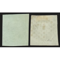 n°12/12a, les 2 nuances, 5c vert et 5c vert-jaune, oblitérés - B/TB
