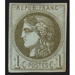 n°39B, Cérès Bordeaux, 1c olive, Report 2, neuf (*) sans gomme - TB D'ASPECT