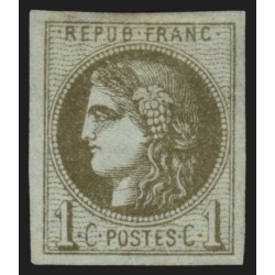 n°39B, Cérès Bordeaux, 1c olive, Report 2, neuf * avec charnière - TTB D'ASPECT