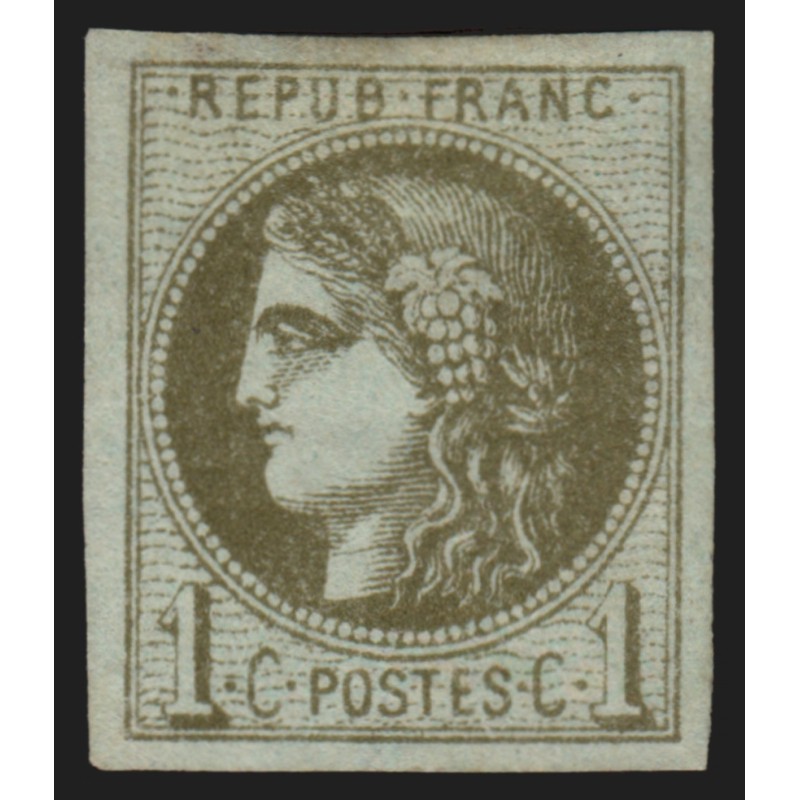 n°39B, Cérès Bordeaux, 1c olive, Report 2, neuf * avec charnière - TTB D'ASPECT n°39B, Cérès Bordeaux, 1c olive, Report 2, neuf * avec charnière - TTB D'ASPECT