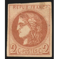 n°40B, Cérès Bordeaux, 2c brun-rouge, Rep 2, neuf (*) sans gomme BEAU D'ASPECT