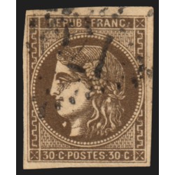 n°47d, Cérès Bordeaux, 30c BRUN-FONCÉ, oblitéré Gros Chiffres - TB D'ASPECT