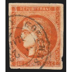 n°48, Cérès Bordeaux, 40c orange, oblitéré càd CONCHES Eure - BEAU D'ASPECT