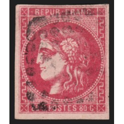 n°49, Cérès Bordeaux, 80c ROSE-FONCÉ, oblitéré - TB D'ASPECT