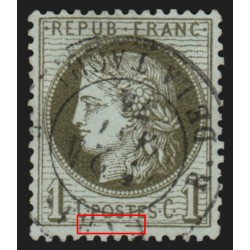 n°50b, variété "trait brisé", oblitéré càd Paris Rue de la Tacherie - SUPERBE