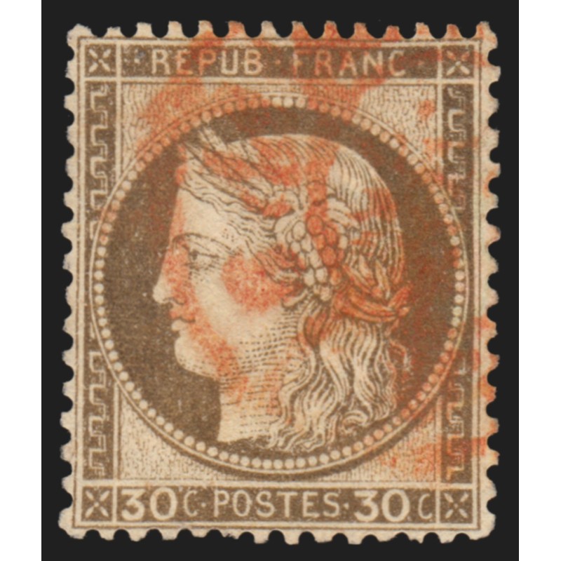 n°56, Cérès 30c brun, oblitéré càd rouge des imprimés - TTB n°56, Cérès 30c brun, oblitéré càd rouge des imprimés - TTB