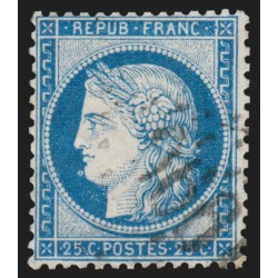 n°60B, variété "anneau-lune" au menton, Cérès 25c bleu, Type II - SUPERBE
