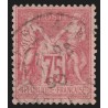 n°81, Sage 75c rose, Type II (N sous U), oblitéré - TTB