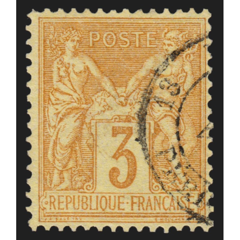 n°86, Sage 3c bistre-jaune, oblitéré - TB