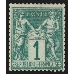 n°61, Sage 1c vert, Type I, neuf ** sans charnière, signé CALVES - TB