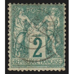 n°62, Sage 2c vert, Type I, oblitéré - TB D'ASPECT