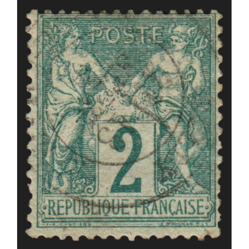 n°62, Sage 2c vert, Type I, oblitéré - TB D'ASPECT n°62, Sage 2c vert, Type I, oblitéré - TB D'ASPECT