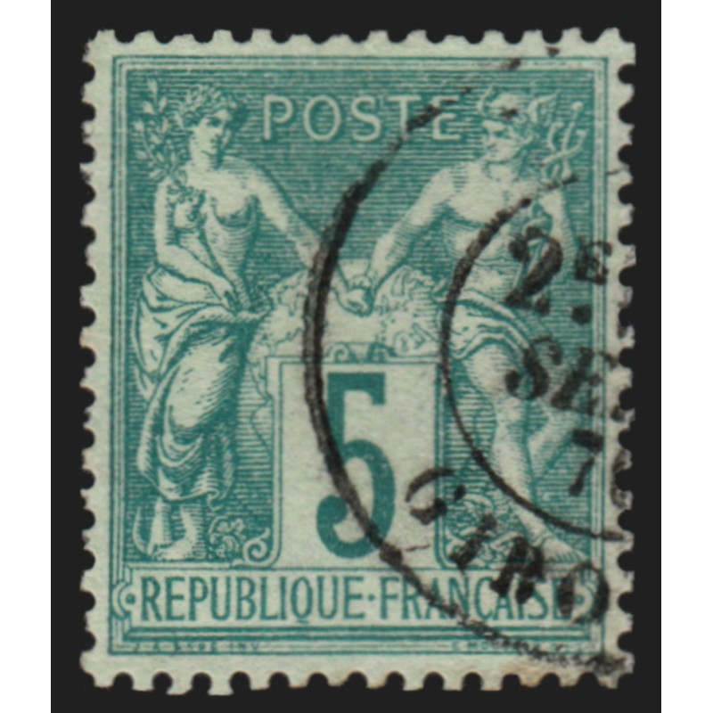 n°64, Sage 5c vert, Type I, oblitéré - SUPERBE n°64, Sage 5c vert, Type I, oblitéré - SUPERBE