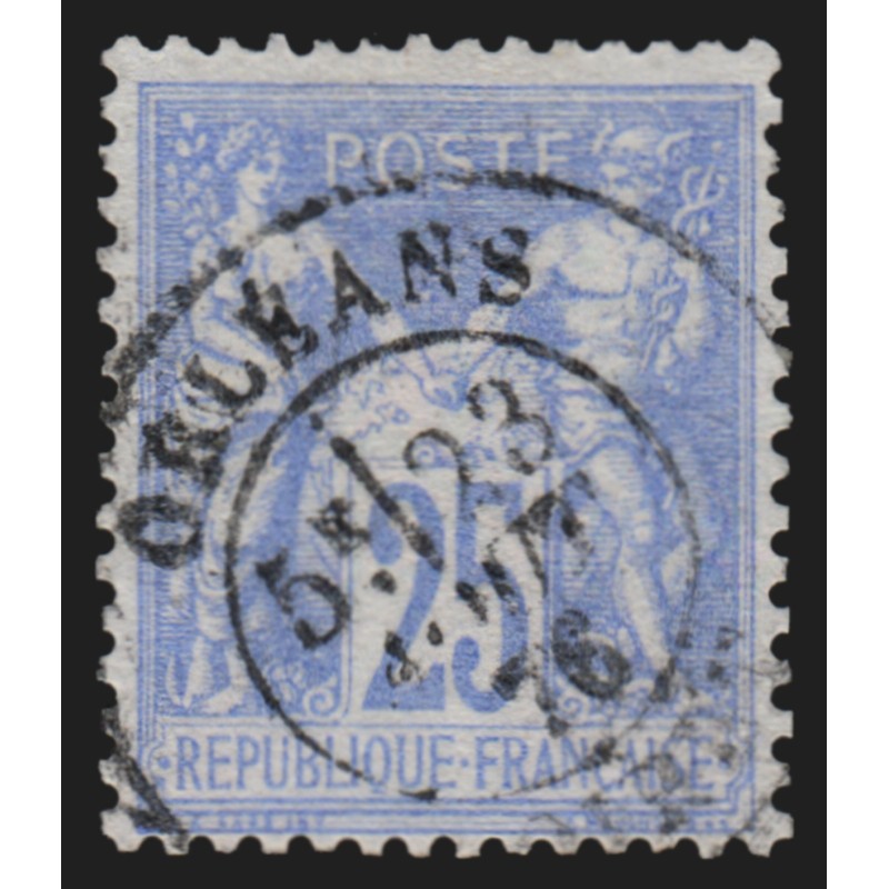 n°68, Sage 25c outremer, Type I, oblitéré càd ORLEANS Loiret - TB n°68, Sage 25c outremer, Type I, oblitéré càd ORLEANS Loiret - TB