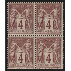 n°88 bloc de quatre, Sage 4c lilas-brun, neufs ** sans charnière - TB