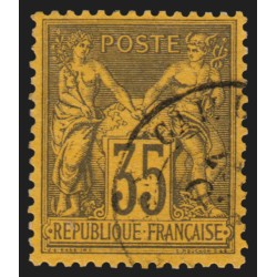 n°93, Sage 35c violet-noir, oblitération légère - SUPERBE