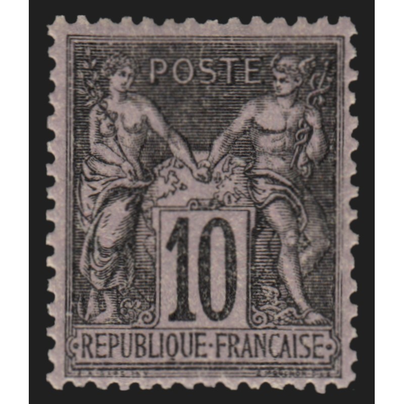 n°103, Sage 10c noir sur lilas Type I, neuf * légère trace de charnière - TB