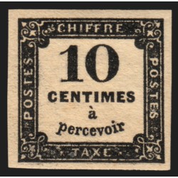 Timbres-Taxe n°2, 10c noir, Type I, neuf * avec trace de charnière - SUPERBE