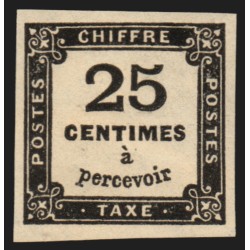 Timbres-Taxe n°5, 25c noir, Type I, 1873, neuf ** sans charnière - SUPERBE