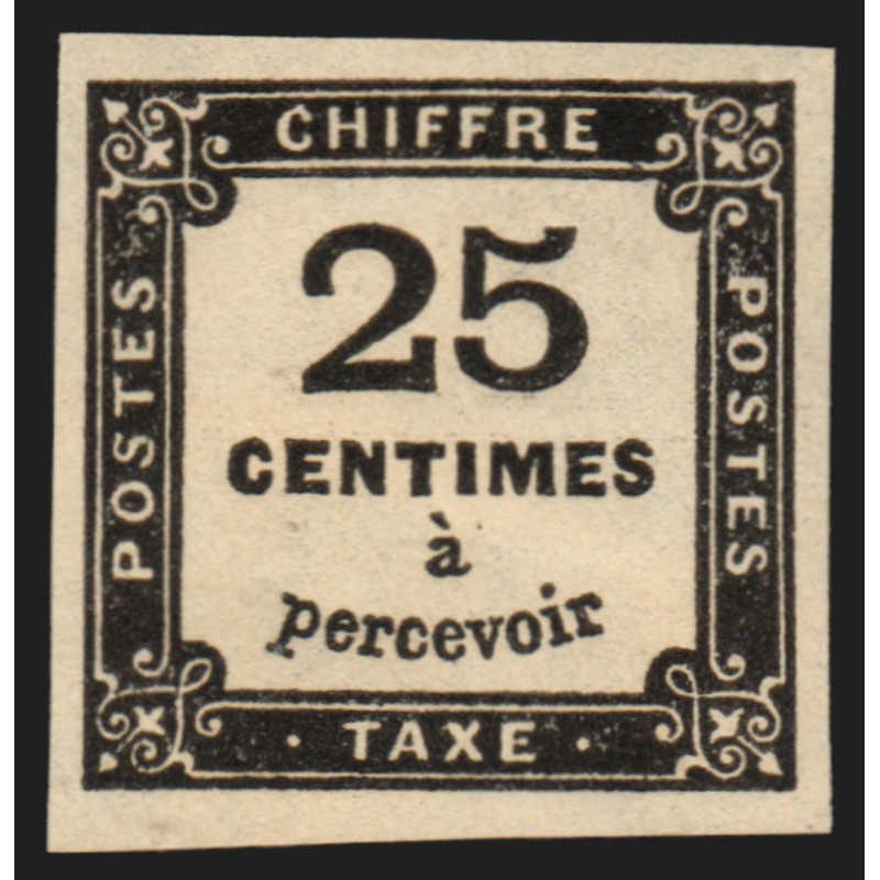 Timbres-Taxe n°5, 25c noir, Type I, 1873, neuf ** sans charnière - SUPERBE