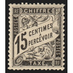 Timbres-Taxe n°16, Duval 15c noir, neuf ** sans charnière - TB