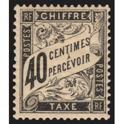 Timbres-Taxe n°19, Duval 40c noir, neuf ** sans charnière, signé JF.BRUN - B/TB