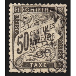 Timbres-Taxe n°20, Duval 50c noir, oblitéré - TB D'ASPECT