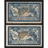 n°123, variété "papier crème" + normal Merson 5fr bleu, neuf * - B/TB
