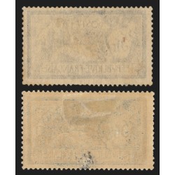 n°123, variété "papier crème" + normal Merson 5fr bleu, neuf * - B/TB