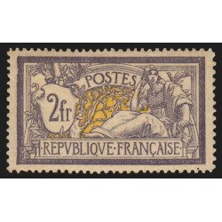 n°122, Merson 2fr violet et jaune, neuf * avec charnière - B/TB