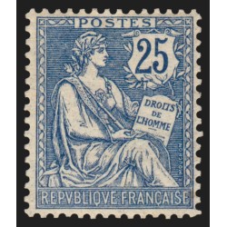 n°127, Mouchon retouché, 25c bleu, neuf * légère trace de charnière - TB