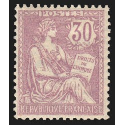 n°128, Mouchon retouché, 30c violet, neuf * avec charnière - TB