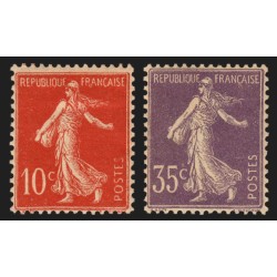 n°135/136, Semeuse inscriptions maigres, neufs * avec charnière - TB