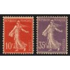 n°135/136, Semeuse inscriptions maigres, neufs * avec charnière - TB