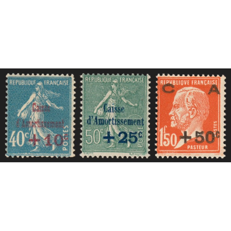 n°246/248, Caisse d'Amortissement 1927, neufs ** sans charnière - TB n°246/248, Caisse d'Amortissement 1927, neufs ** sans charnière - TB