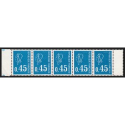 n°1663a, variété "SANS POSTES", Marianne de Becquet 45c bleu, neuf ** - SUPERBE
