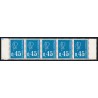 n°1663a, variété "SANS POSTES", Marianne de Becquet 45c bleu, neuf ** - SUPERBE