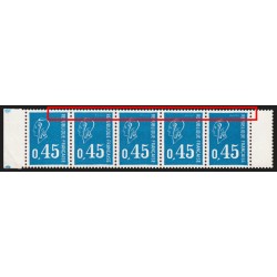 n°1663a, variété "SANS POSTES", Marianne de Becquet 45c bleu, neuf ** - SUPERBE