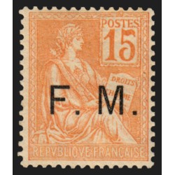 Franchise Militaire n°1, Mouchon 15c orange, neuf ** signé CALVES - TB