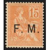Franchise Militaire n°1, Mouchon 15c orange, neuf ** signé CALVES - TB