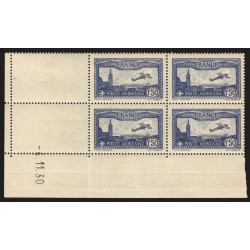Poste Aérienne n°5/6, blocs de quatre coins datés 1930, neufs ** - TB