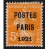 Préoblitérés n°27, Semeuse 5c orange, POSTES PARIS 1921, neuf * BEAU D'ASPECT